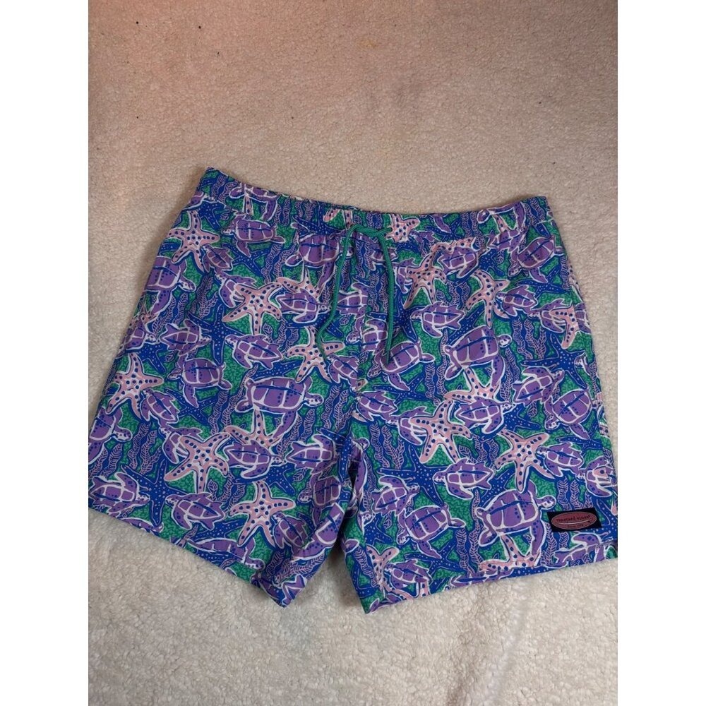 Vineyard Vines Swim Trunks Shorts Mens XL TG Turtle Starfish Print